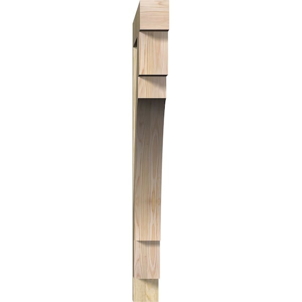 Merced Block Rough Sawn Bracket, Douglas Fir, 4W X 44D X 44H